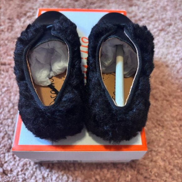 Camille Toddler/Baby Black Leather + Sherpa (Waverly) New in Box Size 23 - Picture 5 of 5